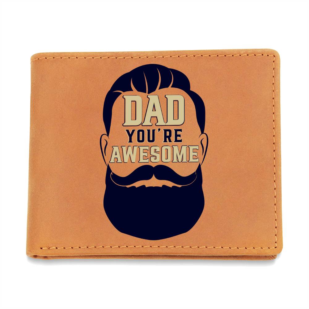 Graphic Leather Wallet For Dad