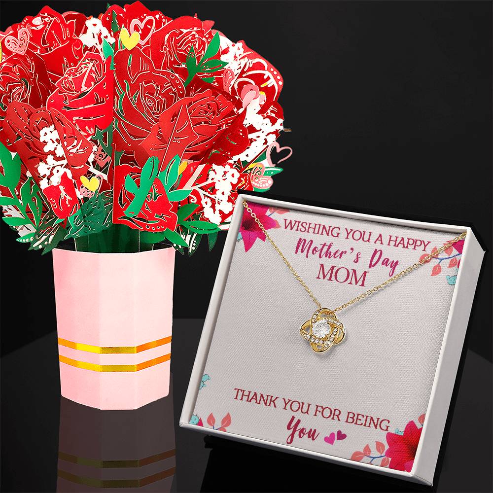 Love Knot Necklace and Sweetest Devotion Bouquet For Mom