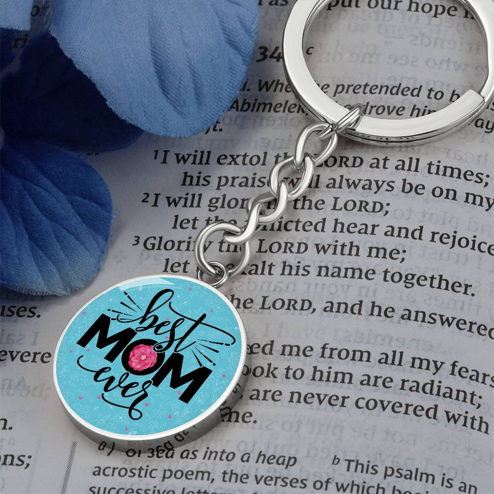 Personalized Circle Keychain For Mom (Optional Engraving)