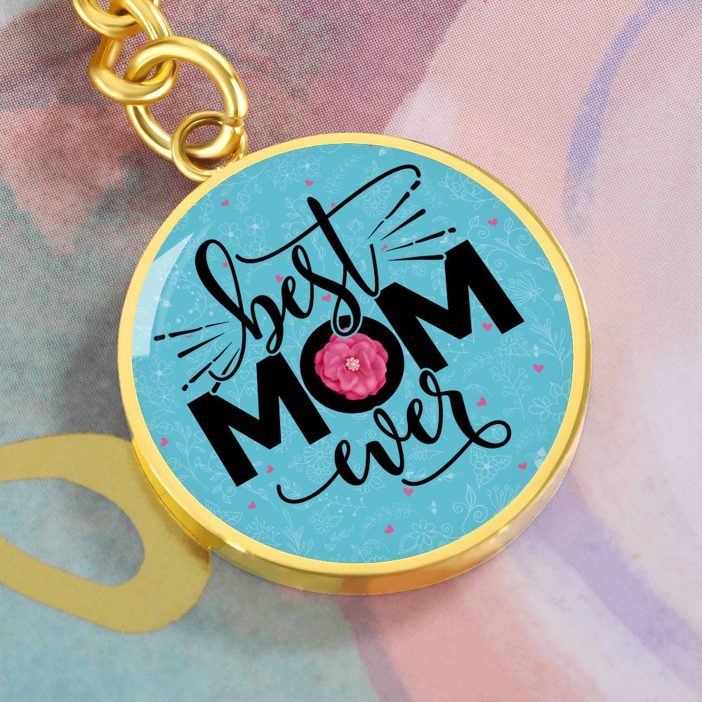 Personalized Circle Keychain For Mom (Optional Engraving)